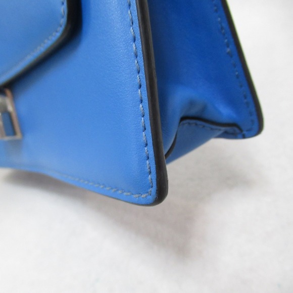 Prada Studded Shoulder Bag Saffiano Leather Blue - Picture 8 of 10
